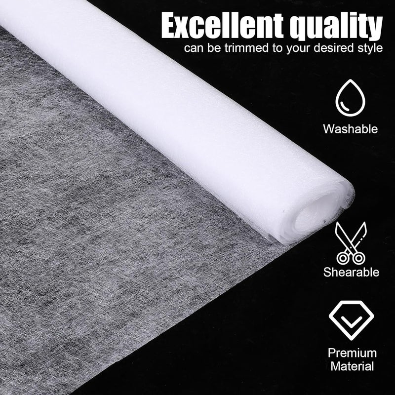 Bruislard Double Sided Fusible Web 19.69in x 5.5yd White Iron-On Adhesive Non-Woven Fusible Interfacing Light Weight Bonding Web for Fabric Applique Sewing DIY Crafts Supplies - Image 3